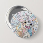 Poedel - pastel mozaïek kunst ronde button 7,6 cm (Voorkant /achterkant)