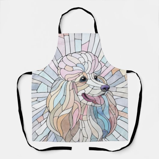 Poedel - pastel mozaïek kunst schort (Voorkant)