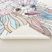 Poedel - pastel mozaïek kunst sherpa deken (3/4)