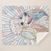 Poedel - pastel mozaïek kunst sherpa deken (Voorkant (horizontaal))