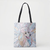 Poedel - pastel mozaïek kunst tote bag (Voorkant)
