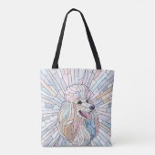 Poedel - pastel mozaïek kunst tote bag (Achterkant)