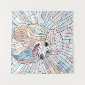 Poedel - pastel mozaïek kunst wandkleed (Voorkant (horizontaal))