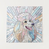 Poedel - pastel mozaïek kunst wandkleed (Voorkant)