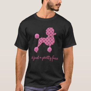 POEDEL POLKA STIPPEN ROZE POEDEL GEZICHT HONDEN T-SHIRT