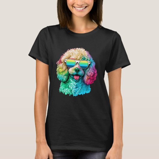 poedel Pop hond moeder hond schattig poedel puppy T-shirt (Voorkant)