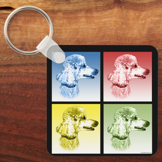 Poedel Pop Kunst Sleutelhanger (Voorkant)