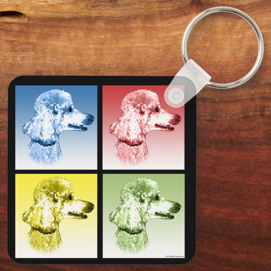 Poedel Pop Kunst Sleutelhanger (Achterkant)