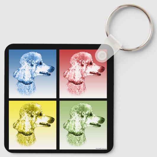 Poedel Pop Kunst Sleutelhanger (Achterkant)