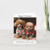 Poedel Puppies Kerst Kaart (Voorkant)