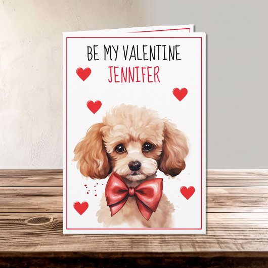 Poedel Puppy Dog I Woof You Valentijn Kaart