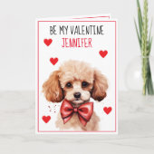 Poedel Puppy Dog I Woof You Valentijn Kaart (Voorkant)