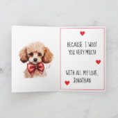 Poedel Puppy Dog I Woof You Valentijn Kaart (Binnen)
