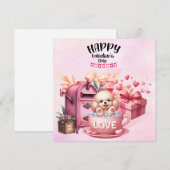 Poedel Puppy Dog voor Valentijnsdag Feestdagenkaart (Voorkant / Achterkant)