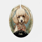 Poedel Puppy Eerste Kerst Metal Ornament (Voorkant links)