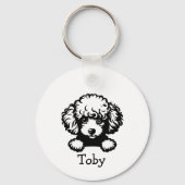 Poedel Puppy gepersonaliseerd thema Sleutelhanger (Voorkant)