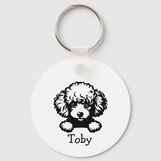 Poedel Puppy gepersonaliseerd thema Sleutelhanger (Voorkant)