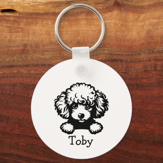 Poedel Puppy gepersonaliseerd thema Sleutelhanger (Voorkant)