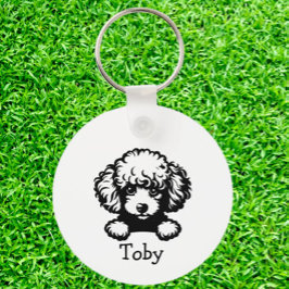 Poedel Puppy gepersonaliseerd thema Sleutelhanger