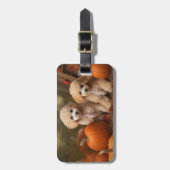 Poedel Puppy Herfst Delight Pompoen Bagagelabel (Voorkant verticaal)