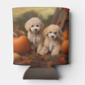 Poedel Puppy Herfst Delight Pompoen Blikjeskoeler (Achterkant)