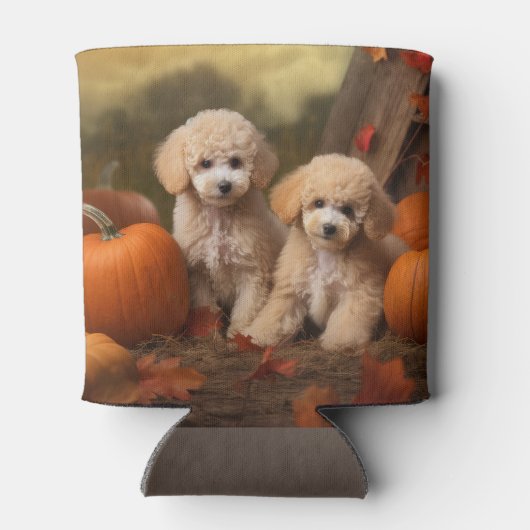 Poedel Puppy Herfst Delight Pompoen Blikjeskoeler (Achterkant)