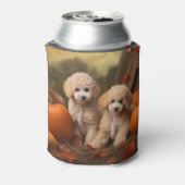 Poedel Puppy Herfst Delight Pompoen Blikjeskoeler (Blikje Achterkant)