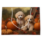 Poedel Puppy Herfst Delight Pompoen Groot Cadeauzakje (Voorkant)