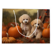 Poedel Puppy Herfst Delight Pompoen Groot Cadeauzakje (Achterkant)