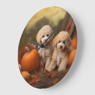 Poedel Puppy Herfst Delight Pompoen Grote Klok