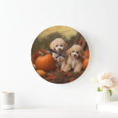 Poedel Puppy Herfst Delight Pompoen Grote Klok (Huis)