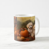 Poedel Puppy Herfst Delight Pompoen Koffiemok (Voorkant rechts)