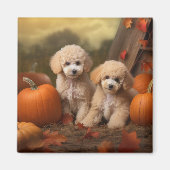 Poedel Puppy Herfst Delight Pompoen Magneet (Voorkant)