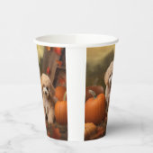Poedel Puppy Herfst Delight Pompoen Papieren Bekers (Links)