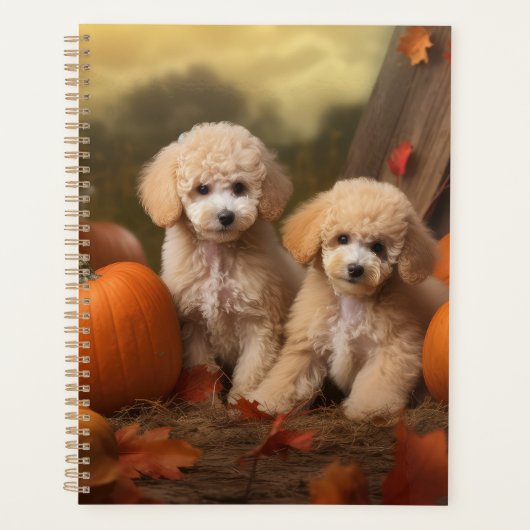 Poedel Puppy Herfst Delight Pompoen Planner (Voorkant)