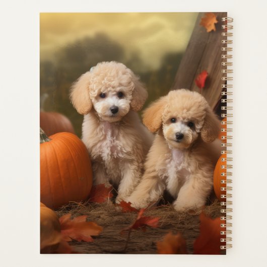 Poedel Puppy Herfst Delight Pompoen Planner (Achterkant)