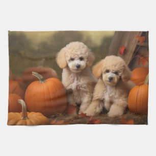 Poedel Puppy Herfst Delight Pompoen Theedoek