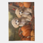 Poedel Puppy Herfst Delight Pompoen Theedoek (Verticaal)