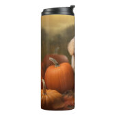 Poedel Puppy Herfst Delight Pompoen Thermosbeker (Gedraaid links)