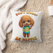 Poedel Puppy Hippie Happy Dog Kussen (Deken)