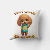 Poedel Puppy Hippie Happy Dog Kussen (Achterkant)