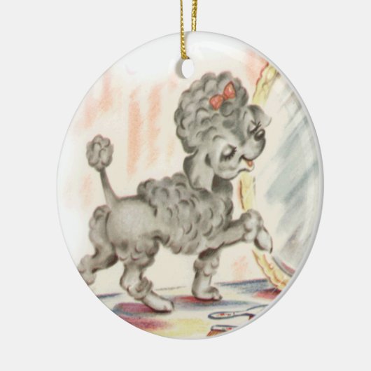  Poedel puppy in spiegelbeeld Keramisch Ornament (Links)