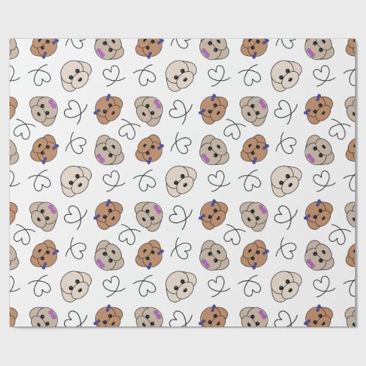 Poedel Puppy Liefde Cadeaupapier (Vlak)