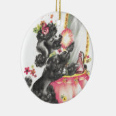 Poedel puppy met make-up tafel keramisch ornament (Rechts)