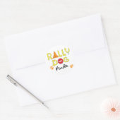 poedel rally hond ronde sticker (Envelop)