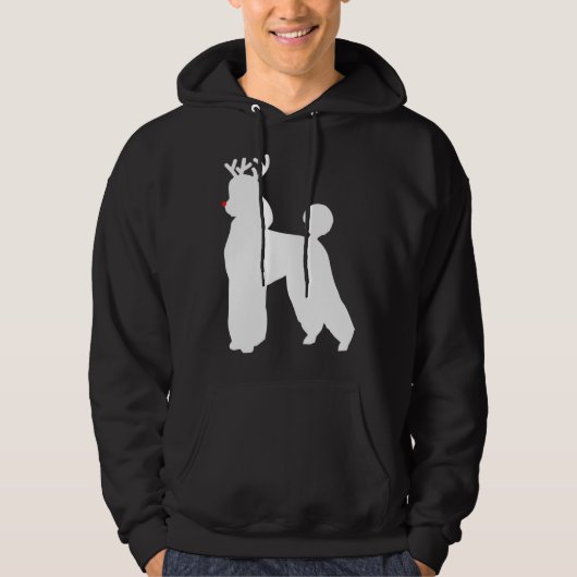 Poedel rendier kersthond hoodie (Voorkant)