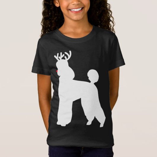 Poedel rendier kersthond t-shirt (Voorkant)