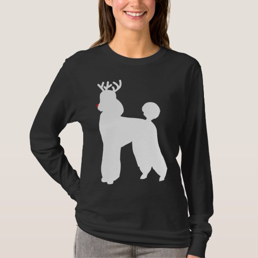 Poedel rendier kersthond t-shirt (Voorkant)