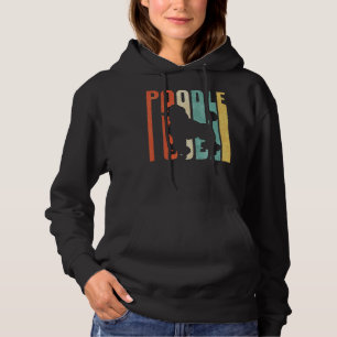 Poedel Retro 1970 s Hond Silhouet Gebarsten Hoodie
