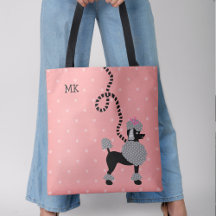 Poedel Rok Hond Retro Pink 50s Modern Monogram